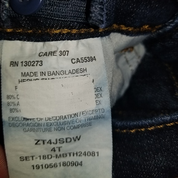 4T adjustable Wrangler dark blue jeans like new - Picture 4 of 5